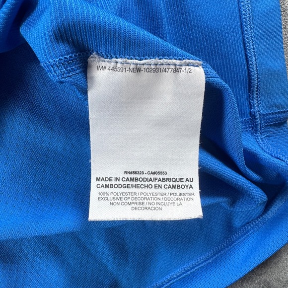 Nike Tiger Woods Collection Golf Polo Blue Dri-Fit Snap Button Mens Small 619760 - Picture 9 of 13